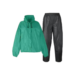 Ensemble veste et pantalon imperméables unisexes en polyester vert, manches longues, respirant et imperméable - Product Image 4