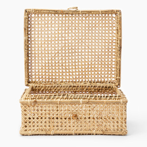Caja de almacenamiento de ratán hecha a mano, precio competitivo, cajas de tejido natural, contenedor con tapa multiusos - Product Image 6