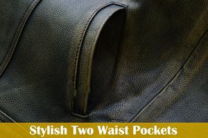 Gilet en cuir de vachette pleine fleur marron ciré pour homme, respirant, style vintage, col rond, fermeture boutonnée intégrale, idéal pour l'hiver - Product Image 4