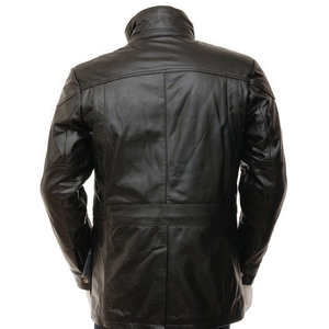 Veste en cuir pleine fleur de qualité supérieure pour homme, style motard vintage, coupe-vent, respirante, imperméable, col montant, style urbain - Product Image 2