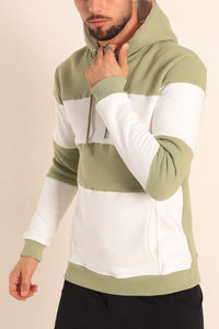 Sudadera con Capucha de Alta Calidad para Hombre, Diseño Color Block, Personalizada, de Algodón y Felpa, Estilo Urbano, Oversize, con Rayas - Product Image 4