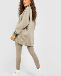 Ensemble 2 pièces en gros à la mode pour femmes pantalons de jogging en coton respirant et vêtements d'extérieur survêtements en polaire pour les techniques imprimées de gymnastique - Product Image 2