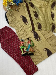TENNECY - Hermosa Kurta de Algodón Jaipuri de Alta Calidad para Mujer, Tela de 60x60, Largo hasta el Tobillo, para Fiestas y Bodas, Diseño de 3 Piezas, Ropa Festiva - Product Image 5