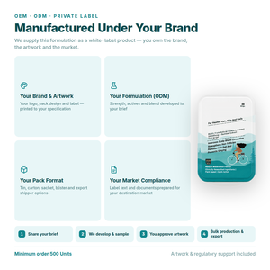 OEM ผลิตภัณฑ์เสริมอาหารไบโอติน 10000mcg แบบแผ่นฟิล์มบางสำหรับรับประทาน สารสกัดจากเซสบานีอาและไม้ไผ่ สำหรับผู้ใหญ่  วีแกน บำรุงผม ผิว เล็บ 30 แผ่น - Product Image 2