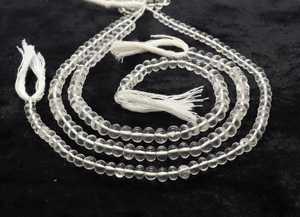 ลูกปัดคริสตัลสีขาวเรียบเนียนทรงรอนเดลล์ขนาด 5-6 มม. ลูกปัดคริสตัลทรงรอนเดลล์ขนาด 10 นิ้ว ลูกปัดคริสตัลใสธรรมชาติ - Product Image 6