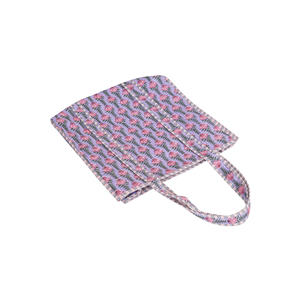 <b>Quilted</b> Cotton Open Tote Bag Women Lavender Block Print Floral Shoulder Handmade Indian Boho Beach Summer Autumn Durable - Product Image 3