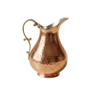 Pichet en cuivre martelé avec couvercle, carafe à eau vintage en métal, vaisselle pour la maison, le bar, les mariages, les hôtels, fournitures pour carafe à eau - Product Image 3
