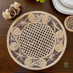 Best Price Eco-Friendly <b>Round</b> Cotton Charger Plates Boho Wicker <b>Placemat</b> Woven <b>Placemat</b> for Table Decoration From HNH CRAFT - Product Image 2