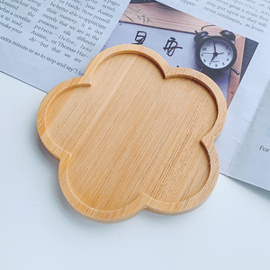 Ensemble de sous-verres et plateaux en bambou écologique personnalisés pour café, thé, nourriture, avec gravure laser du logo, style classique - Product Image 3