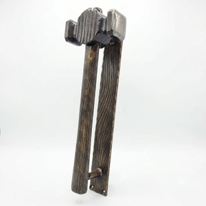 Puerta de hierro forjado artesanal Iron Nature, resistente al óxido, fácil de montar, con manija de hierro y acabado de madera para valla/puerta de entrada. - Product Image 1