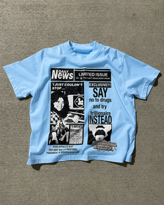 Camiseta Extra Grande con Diseño Personalizado, 100% Algodón, Estilo Urbano, Estampado de Periódico Vintage, Unisex, Informal, Verano, OEM, ODM - Product Image 5