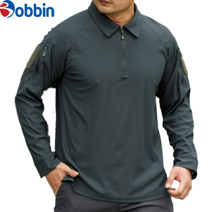Camiseta Polo Personalizada para Hombre, Ropa Masculina, Cierre de Cremallera 1/4, Manga Larga, para Caza, Entrenamiento al Aire Libre, Logotipo Bordado, Impresión Personalizada - Product Image 6