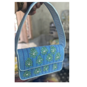 Indian Women's Bohemian Style Cotton Boho Handmade <b>Beaded</b> Clutch Zipper <b>Large</b> Capacity Evening Shopping Shoulder Messenger Bags - Product Image 2