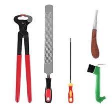 Kit de Herramientas Duraderas para Herrador con Bolsa de Almacenamiento, Juego de Cuidado de Pezuñas de Caballo, Escofina, Alicates, Cuchillo y Herramientas para Zapatería Equina - Product Image 5