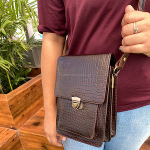 Crocodile Pattern Multipurpose Business Shoulder Purse <b>Bag</b> Full-Grain Genuine Leather Crossbody Messenger <b>Bag</b> for <b>Men</b> & Women - Product Image 6