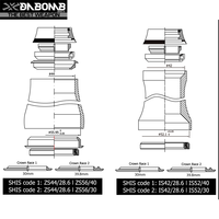 DABOMB MTB Aluminium CNC-Machined 4-in-1 Headset Sepeda Gunung Terintegrasi Internal 1.5" Desain Bantalan Luar Terintegrasi Tapered