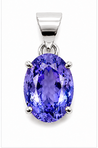 Tanzanite 925 Sterling Silver Pendant, Oval Faceted Purple <b>Blue</b> Gemstone Pendant, Handmade Silver <b>Necklace</b>, - Product Image 3