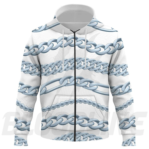 Sudadera con Capucha Blanca Unisex con Cierre, Corte Regular, Tejido de Punto, 100% Algodón, Transpirable, de Secado Rápido, Antiarrugas, para Invierno - Product Image 1