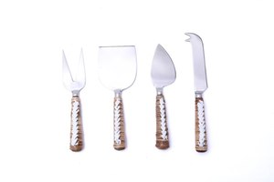 Multifunctional <b>Cheese</b> <b>Knife</b> <b>Set</b> With Rattan Handle Stainless Steel Blade Durable <b>Cheese</b> Tools For Serving And Cutting Tools - Product Image 3