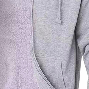 Sweat-shirt à capuche zippé ample et chaud pour homme, en polaire, couleur unie, en polyester/coton, pour l'automne et l'hiver - Product Image 3