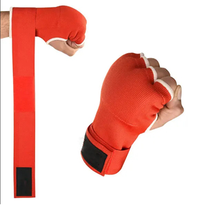 Guantes de Boxeo de Medio Dedo Harry Johnson Production, Rojos, de Algodón, con Cierre de Velcro, para Entrenamiento de Artes Marciales para Adultos - Product Image 1