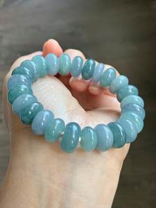 Classic Resin <b>Beaded</b> Charm <b>Bracelet</b> Water Drop Shape Women's Vintage Fashion Party Light Blue Green Tones Smooth Polished Finish - Product Image 1
