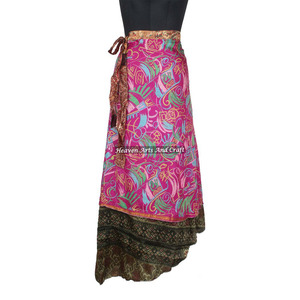 New <b>Beach</b> Vintage Silk <b>Magic</b> Long Size Wrap Halter Tube Rajasthani Assorted Colors <b>Magic</b> Long Wrap Skirts Indian Reversible Silk - Product Image 3