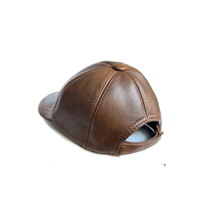 High End Custom Genuine Cowhide Leather Baseball <b>Cap</b> Streetwear Mens Real Leather <b>Hat</b> - Product Image 4