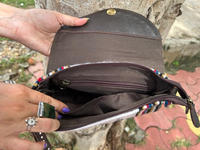 Nouveau sac à main en cuir usiné aztèque de Style traditionnel occidental sac à bandoulière coloré pour femmes et pochette à bracelet ensemble combiné Unique