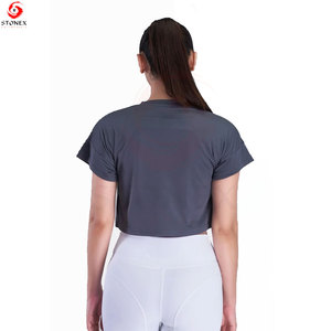 Women's Regular Fit <b>Crop</b> <b>Top</b> T-Shirt Crew Neck Short Sleeve Solid Casual Breathable Eco-Friendly Spring/Summer Everyday Wear - Product Image 2