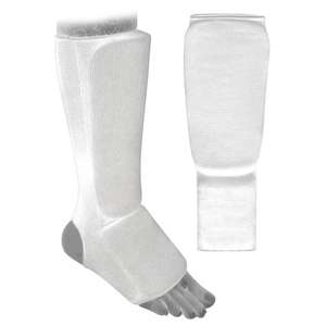 Protège-tibias professionnels en cuir noir et vert pour boxe, Muay Thai, MMA, avec protection du cou-de-pied pour hommes - Product Image 2