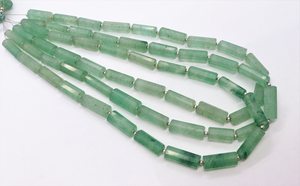Cuentas facetadas de cuarzo verde fresa natural en forma de tubo de 7x20 mm, cuentas de piedra preciosa de cuarzo verde fresa en forma de tubo para joyería. - Product Image 6