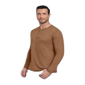 Vente en gros de t-shirts pour hommes, simples, élégants, à col rond, à manches longues, décontractés, fabriqués au Bangladesh. - Product Image 1