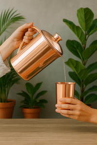 Handmade Pure Copper <b>Water</b> Jug, Ayurveda Health Benefits - Product Image 2