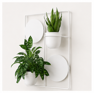 Jardinières murales modernes minimalistes en métal écologiques personnalisées, pots de fleurs décoratifs blancs thermolaqués pour l'intérieur - Product Image 5