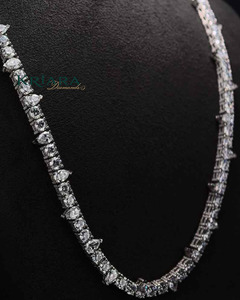 S925 Moissanite <b>Statement</b> <b>Necklace</b> 18K Gold Plated Round Brilliant Cut Luxury Women's Wedding & Anniversary Jewelry - Product Image 4