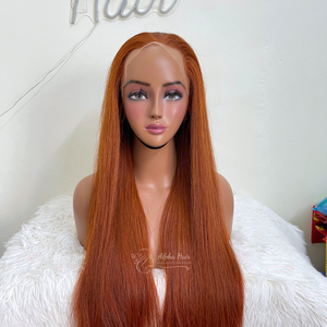 Top1 Produit Orange 10 pouces brut vietnamien cheveux miroir os droit Extensions de cheveux perruque frontale cuticule aligné avant de lacet perruques - Product Image 1