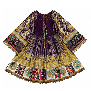 Traditional Indian Pakistani Salwar Kameez Women's Embroidered <b>Mirror</b> Work Dress Floor Length Loose Fit Afghan Kuchi Dress - Product Image 5