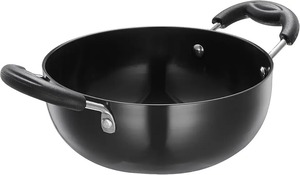Olla de granito antiadherente con tapa de vidrio y mango de madera, cacerola profunda para sopa, sartén para cocinar, juego de utensilios de cocina - Product Image 2
