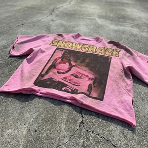 T-shirt à manches courtes et col rond pour homme Snowgrace, style streetwear, surdimensionné, en jersey 100% coton respirant, logo personnalisé - Product Image 2