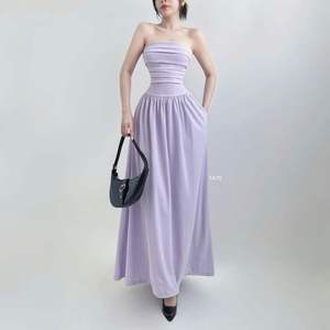 Vestido de Noche de Seda Vietnamita a la Moda, Largo hasta el Suelo, Estilo Casual Dulce, Diseño Elegante - Product Image 5