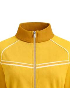 Chaqueta deportiva corta azul marino y azul cielo para mujer, con cremallera, para gimnasio, fitness, ropa deportiva, con franjas en contraste, para entrenamiento. - Product Image 5