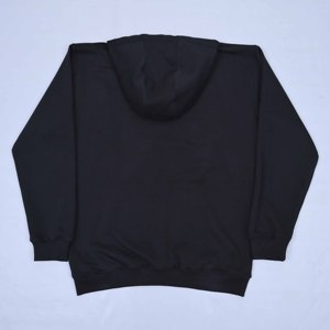 Sudadera con capucha y mangas largas de algodón negro de primera calidad con logotipo personalizado para hombre - Product Image 3