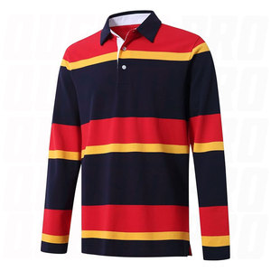 Polos de rugby personnalisés en coton 100% pour hommes, broderie et impression sur écran, polos tricotés pour hommes, vêtements de sport, vêtements de rugby - Product Image 1