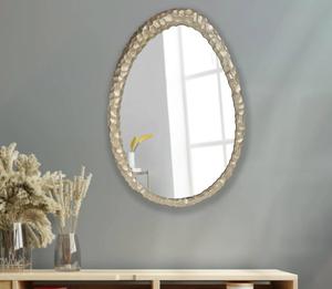 Oval Metal Wall <b>Mirror</b> with Textured Frame Modern Decorative <b>Mirror</b> for Living Room Bedroom - Product Image 4