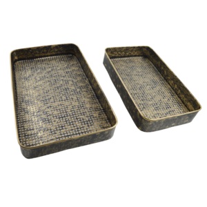 ถาดเสิร์ฟอาหารตกแต่งบ้านสไตล์โมเดิร์น  งานทองเหลืองโบราณ  ถาดเสิร์ฟหลากสีสำหรับตกแต่งบ้าน - Product Image 1