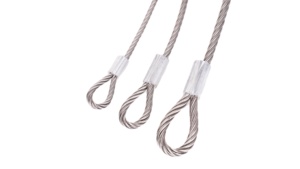 Custom 7x7 7*19 Galvanized Non-Alloy Carbon Steel <strong>Wire</strong> <strong>Rope</strong> 2mm Double Loop End <strong>Lifting</strong> <strong>Sling</strong> Eye Terminal AiSi ISO9001 Wooden - Product Image 5
