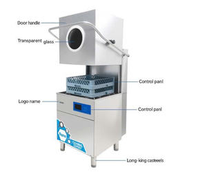 Industrial Hood Type Dishwasher <b>Commercial</b> <b>Kitchen</b> Dishwashing Machine Stainless Steel 304 9.8kW - Product Image 2