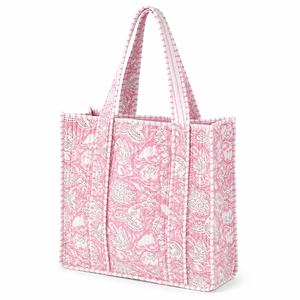 Handmade Quilted Cotton Floral Tote <b>Bag</b> for Women Large Capacity <b>Boho</b> Shopping Shoulder <b>Bag</b> - Product Image 1