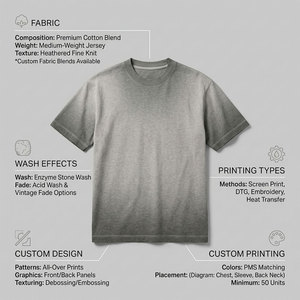 T-shirt Homme Reddito Coupe Droite Col Rond Manches Courtes 100% Coton Jersey Tricoté 280g Respirant Style Urbain Séchage Rapide Uni - Product Image 3